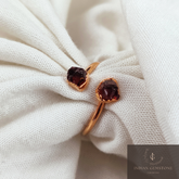Genuine Red Garnet Ring, Dainty Ring, Electroplated Ring, Handmade Stone Jewelry, Natural Garnet Jewelry, Birthstone Jewelry, Gift For Her